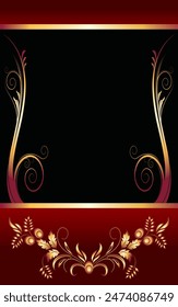 Plantilla de tarjeta de invitación con degradado rojo y negro.