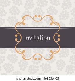 Invitation card, template, seamless pattern included