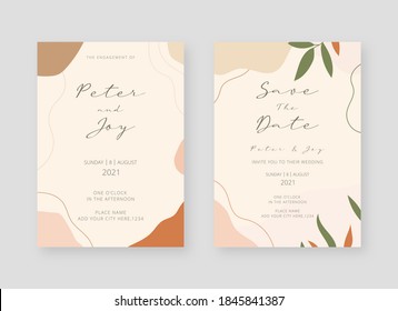 Invitation card template. Set of wedding invitation card template design. Vector decorative design background.