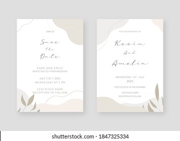 Invitation card template. Set of wedding invitation card template design. Vector decorative design background.