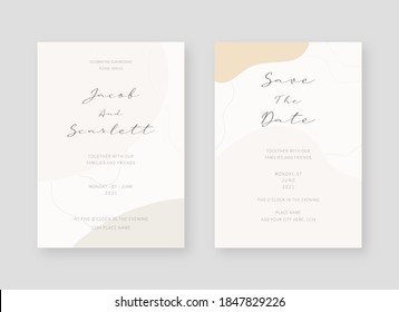 Invitation card template. Set of wedding invitation card template design. Vector decorative design background.