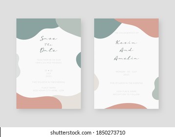 Einladungskartenvorlage. Set von Hochzeitskarte-Design. Vektorgrafik-dekorativer Hintergrund.