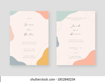 Invitation card template. Set of wedding invitation card template design. Vector decorative design background.