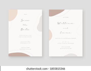 Einladungskartenvorlage. Set von Hochzeitskarte-Design. Vektorgrafik-dekorativer Hintergrund.
