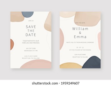 Invitation card template. Set of wedding invitation card template design. Vector decorative design background.