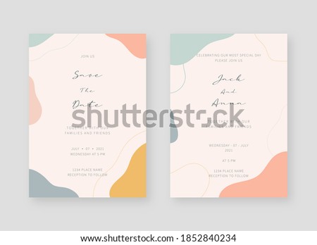 Invitation card template. Set of wedding invitation card template design. Vector decorative design background.