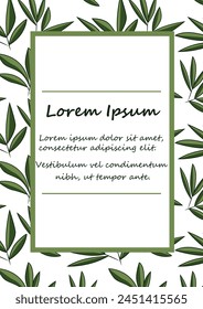 Invitation card template with tropical leaves on the background.