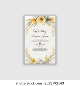 Invitation card template with wedding and birthday