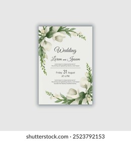 Invitation card template with wedding and birthday