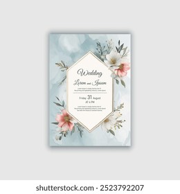 Invitation card template with wedding and birthday