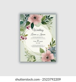 Invitation card template with wedding and birthday
