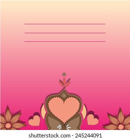 Invitation card templates with love pattern. Vector background. Hearts, flowers. 