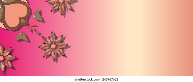 Invitation card templates with love pattern. Vector background. Hearts, flowers.