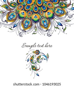 Invitation card templates with peacock patterned