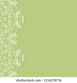 Invitation or Card templates set with lacy border, frame element. Decorative openwork filigree art, lace background for Wedding, Valentine's day greeting cards, Birthday Invitations