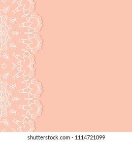 Invitation or Card templates set with lacy border, frame element. Decorative openwork filigree art, lace background for Wedding, Valentine's day greeting cards, Birthday Invitations