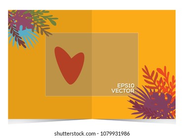 Invitation card with tropical theme. Vector art illustration.