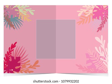 Invitation card with tropical theme. Vector art illustration.