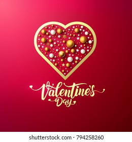 Invitation card Valentine's day with typography.Vector illustration EPS 10