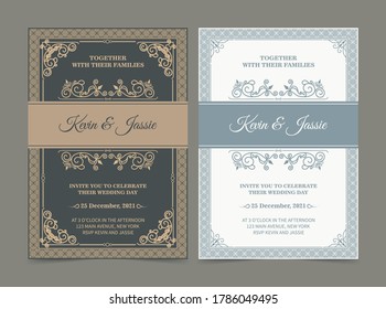 Estilo vectorial de diseño vintage de tarjeta de invitación