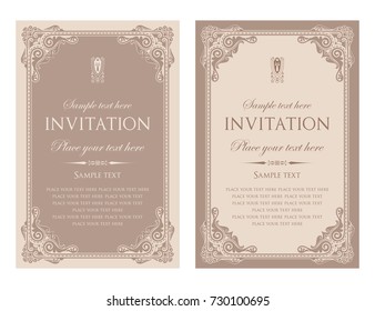 Invitation card vector design - vintage style