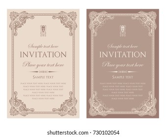 Invitation card vector design - vintage style