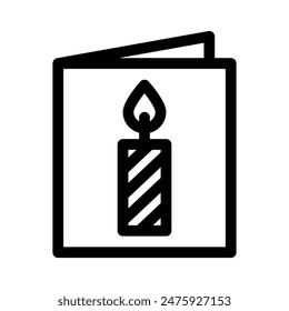 Invitation Card vector icon on white background. Envelope with birthday candle.