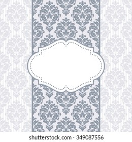 Invitation card. Vector ornate damask background.