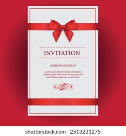 Vetor de cartão de convite. Design de cartão de convite simples. Ilustração de design premium para casamento. abertura, modelo de capa vip, grande abertura, folheto