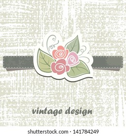 Invitation card. Vintage floral  element for design.
