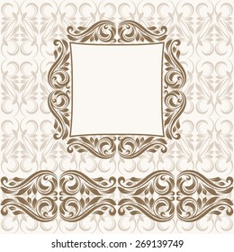 Invitation card. Vintage flower background.