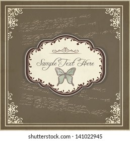 invitation card with vintage frame