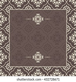 Invitation card with vintage ornament.