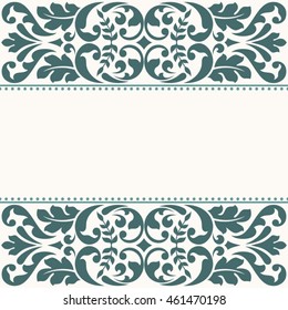 Invitation card with vintage ornament.