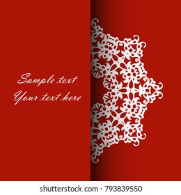 Invitation card for the wedding, anniversary, birthday and other holidays. Illustrations on a red background with place for text. Can be used as a brochure, signboard, advertisement. EPS10