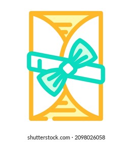 invitation card at wedding day color icon vector. invitation card at wedding day sign. isolated symbol illustration
