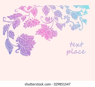 Invitation card , wedding card with flowers. Floral design, vector illustration .
