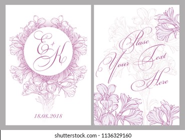 Invitation card for the wedding. Vector
