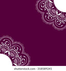 Invitation card with white round pattern.