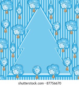 Invitation card with winter trees