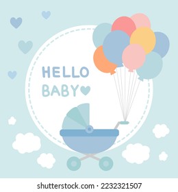 Invitation cards for baby shower and birthday party. Vector illustration.