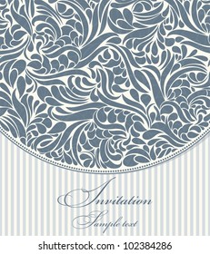 Invitation cards baroque blue
