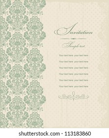 Invitation cards baroque green