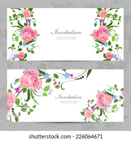 invitation cards with beautiful flowers for your design