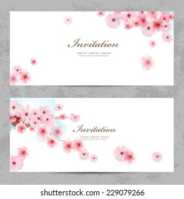 invitation cards with a blossom sakura for your design