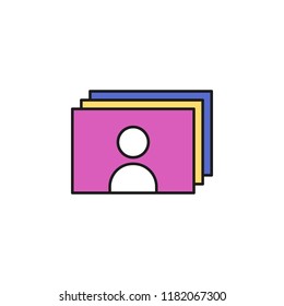 invitation cards colored icon. Element of birthday party icon for mobile concept and web apps. Colored invitation cards icon can be used for web and mobile