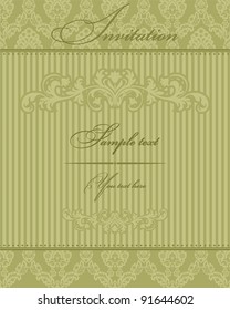 Invitation cards in the Empire style green