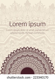 Invitation, cards with ethnic arabesque elements. Arabesque style design.