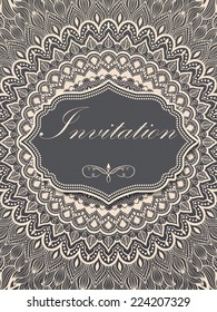 Invitation, cards with ethnic arabesque elements. Arabesque style design.  Elegant invitation card.