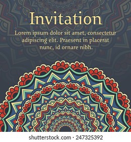 Invitation, cards with ethnic arabesque elements. Arabesque style design.